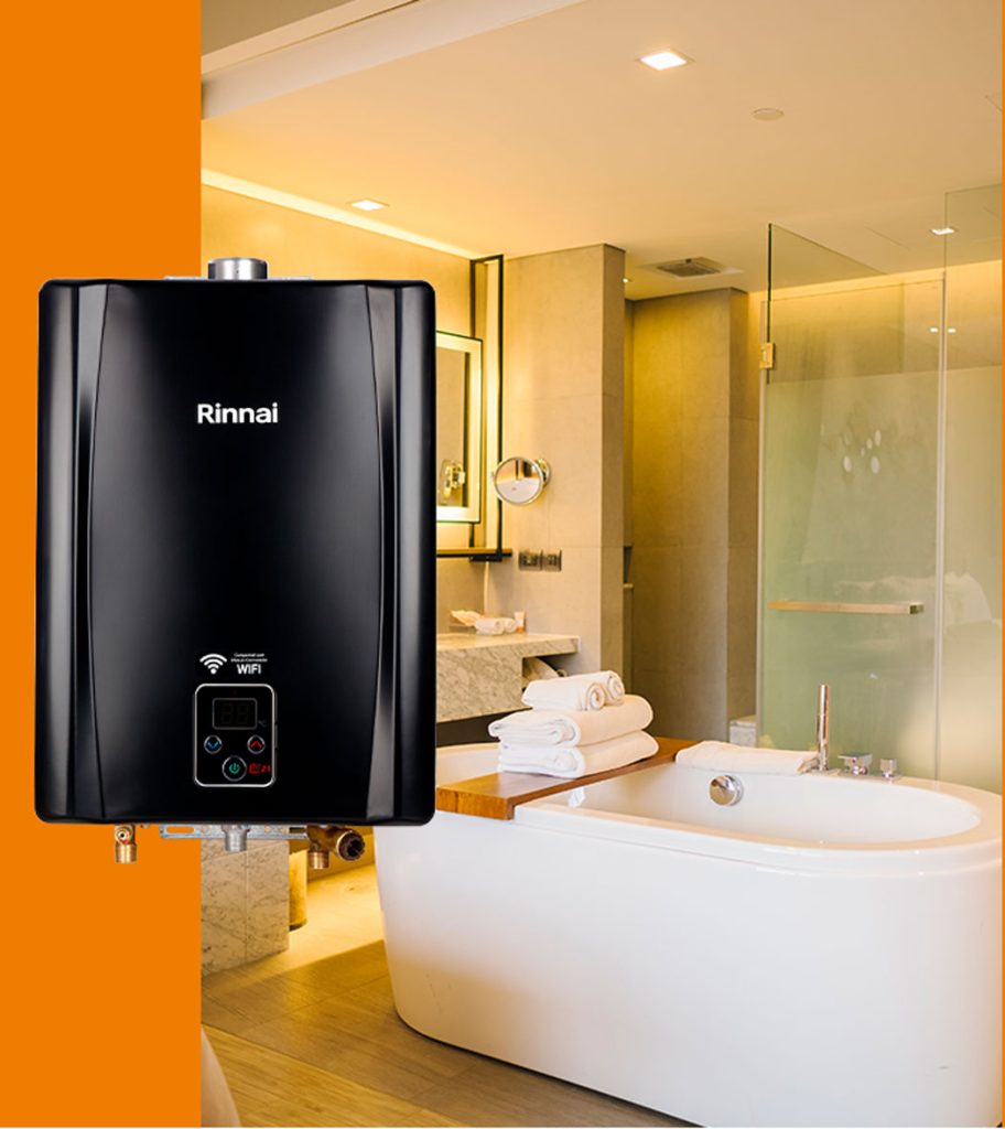 Banho relaxante com aquecedor rinnai